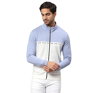 HIGH Star Mens Fleece Colorblock Hooded Sweatshirt