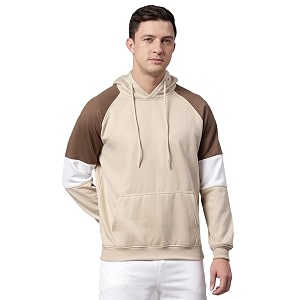 HIGH Star Mens Fleece Colorblock Hooded Sweatshirt