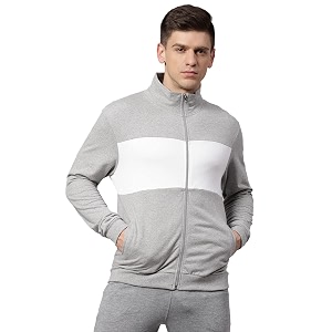 HIGH Star Mens Fleece Colorblock Hooded Sweatshirt