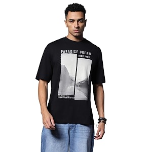 HIGH STAR Mens Geometric Regular Fit T-Shirt