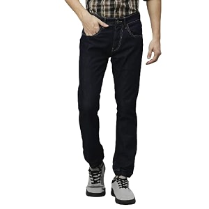 HIGH Star Men Black Jean Slim-Fit Stretchable