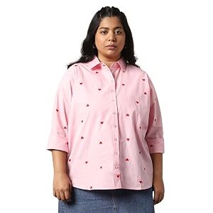 HIGH Star Oversized Embroidered Cotton Shirt for