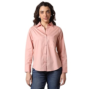 HIGH Star Oversized Solid Cotton Shirt for