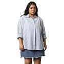 HIGH Star Oversized Striped Cotton Shirt for