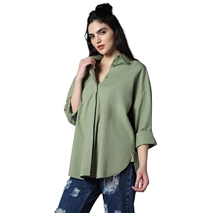 High Star Relaxed Oversized Spread Collar Long