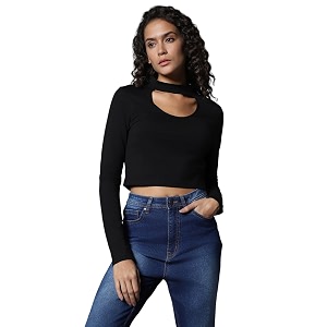 High Star Womens Choker Neck Fitted Full