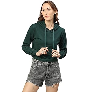 HIGH Star Womens Fleece Solid Hooded Neck