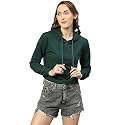 HIGH Star Women39s Fleece Solid Hooded Neck