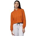 HIGH Star Women39s Fleece Solid Hooded Neck
