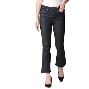 HIGH Star Women Charcoal Grey Bootcut Stretchable