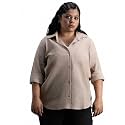 High Star Women Classic Spread Collar Curved Cotton Oversized Casual Shirt