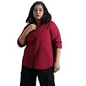 High Star Women Classic Spread Collar Curved Cotton Oversized Casual Shirt