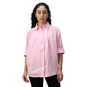 High Star Women Cotton Solid Oversized Fit