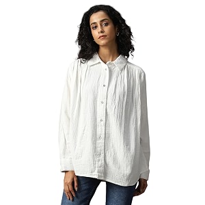 High Star Women Cotton Solid Oversized Fit