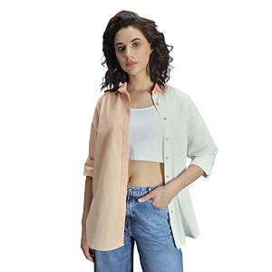 high star women oversized spread collar classic opaque casual shirt cotton