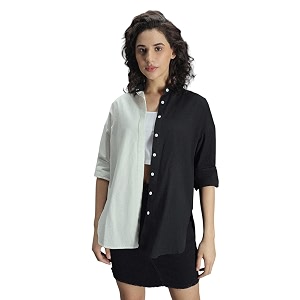 high star women oversized spread collar classic opaque casual shirt cotton