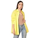 High Star Women Oversized Spread Collar Classic Opaque Casual Shirt, Cotton