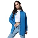 High Star Women Oversized Spread Collar Classic Opaque Casual Shirt, Cotton