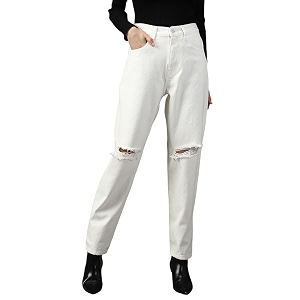 High Star Women Washed Cotton Mom Fit