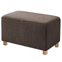 High Stretch Ottoman Cover Rectangular (Medium, Light Brown
