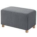 High Stretch Ottoman Cover Rectangular (Medium, Light Gray