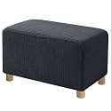 High Stretch Ottoman Cover Rectangular (Small, Charcoal Gray