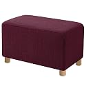 High Stretch Ottoman Cover Rectangular (Small, Burgundy