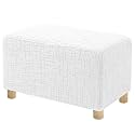 High Stretch Ottoman Cover Rectangular (X-Large, Off-White