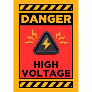 high voltage warning sign sticker board 29 x 20 cm  peel amp stick safety sign with corner holes  wall mount electrical danger sign  pack of 1 high voltage a4 - medium - 1 piece