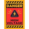 High Voltage Warning Sign Sticker Board 29 x 20 CM | Peel &amp; Stick Safety Sign with Corner Holes | Wall Mount Electrical Danger Sign | Pack of 1 (High Voltage, A4 - Medium - 1 Piece)