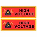 High Voltage Warning Sign Sticker Board 20.5 x 7 CM – Peel &amp; Stick or Screw Fix – Safety Sign for Electrical Area – Pack of 2 (High Voltage, Small - 20.5 X 7 CM)