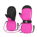 HIGHCAMP Kids Waterproof Snow Ski Gloves w/Zipper & String on Long Cuff Cold Weather Mitten for Toddler & Youth Boys Girls