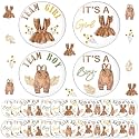 Highergo 48 Pcs Boho Clothes Pins Gender Reveal Party Decorations, 1.73''