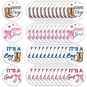 Highergo 48 Pcs Boots or Bows Gender Reveal Pins Team Boy or Girl Pins