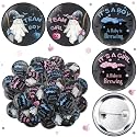 Highergo 48 Pcs Halloween Gender Reveal Decorations Pins Team Boy or Girl