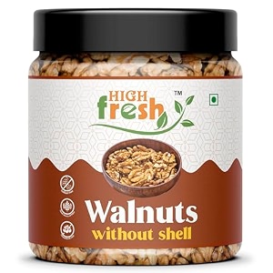 highfresh 100 natural dried walnut - 250gm without shell  akhrot giri dry fruit 100 pure premium akhrot  delicious amp crunchy walnut no additives  jar pack 