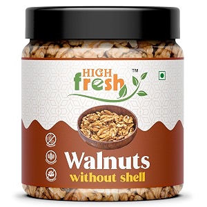 highfresh 100 natural dried walnut without shell  akhrot giri dry fruit perfect for snacking  brain food  jar pack 500