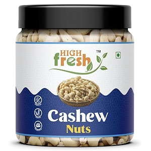 highfresh dry fruits whole raw cashew w-320 grade 500gm jar  whole crunchy cashews  premium kaju nuts  nutritious amp delicious  gluten free amp plant based protein