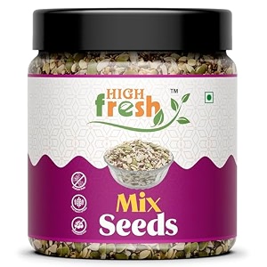 highfresh mix seeds for eating-250gm jar pack 5 in 1 super seeds mix of pumpkinsunflowerflax seedswatermelon seedschia seedsmix seeds for healthy snackingnatural amp clean ingredients