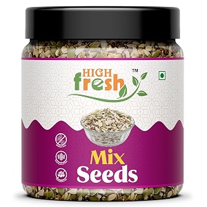highfresh mix seeds for eating  5 in 1 super seeds mix of pumpkin sunflower flax seeds watermelon seeds chia seeds jar pack 1000gm