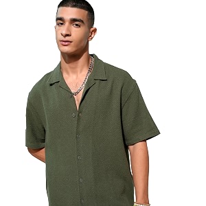 Highlander Mens Oversized Shirts Self Design