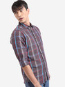 HIGHLANDER Men Checkered Casual Brown Shirt