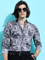 HIGHLANDER Men Printed Casual Grey White Blue
