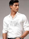 HIGHLANDER Men Printed Casual White Shirt