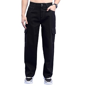Highlander Mens Regular Fit Cargo Pocket Jeans