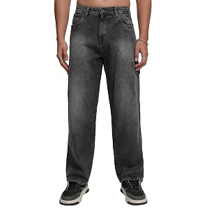 Highlander Mens Regular Fit Cargo Pocket Jeans
