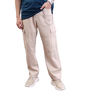 Highlander Mens Regular Fit Cargo Pocket Jeans