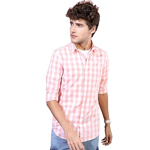 Highlander Mens Slim Fit Shirts Checked