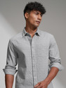 HIGHLANDER Men Self Design Casual Grey Shirt