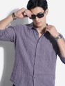 HIGHLANDER Men Self Design Casual Grey Shirt